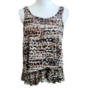 Miraclesuit Sz 8 Women's Leopard Print Swimsuit Top Separates Swimming Beach